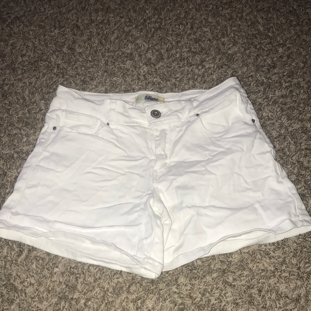 White jean shorts